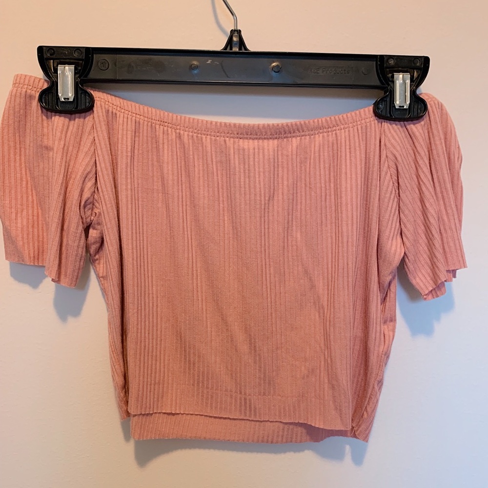 forever 21 mauve off the shoulder crop top!
